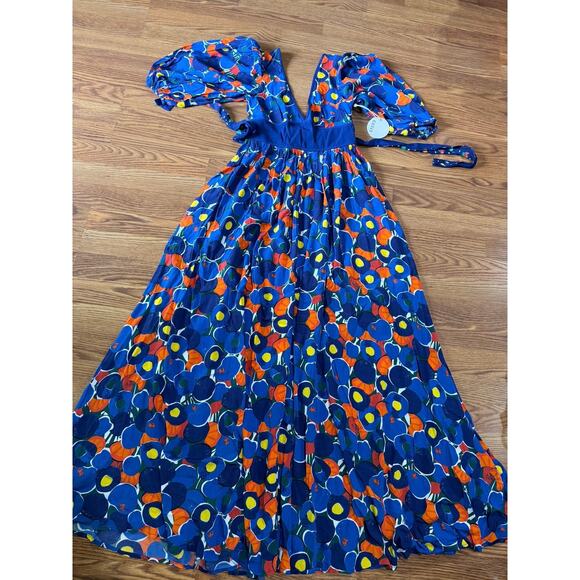 STAUD Affogato printed crepe de chine maxi dress size 4 / small - Picture 12 of 15